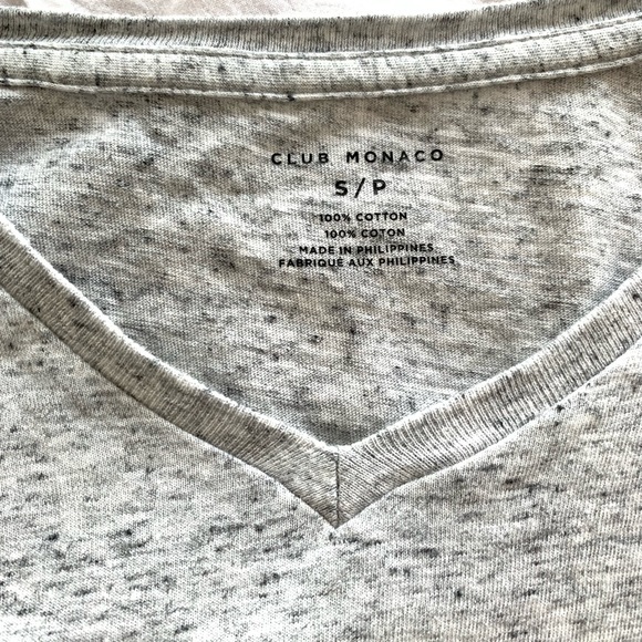 Club Monaco Grey V Neck Tee - Picture 3 of 3